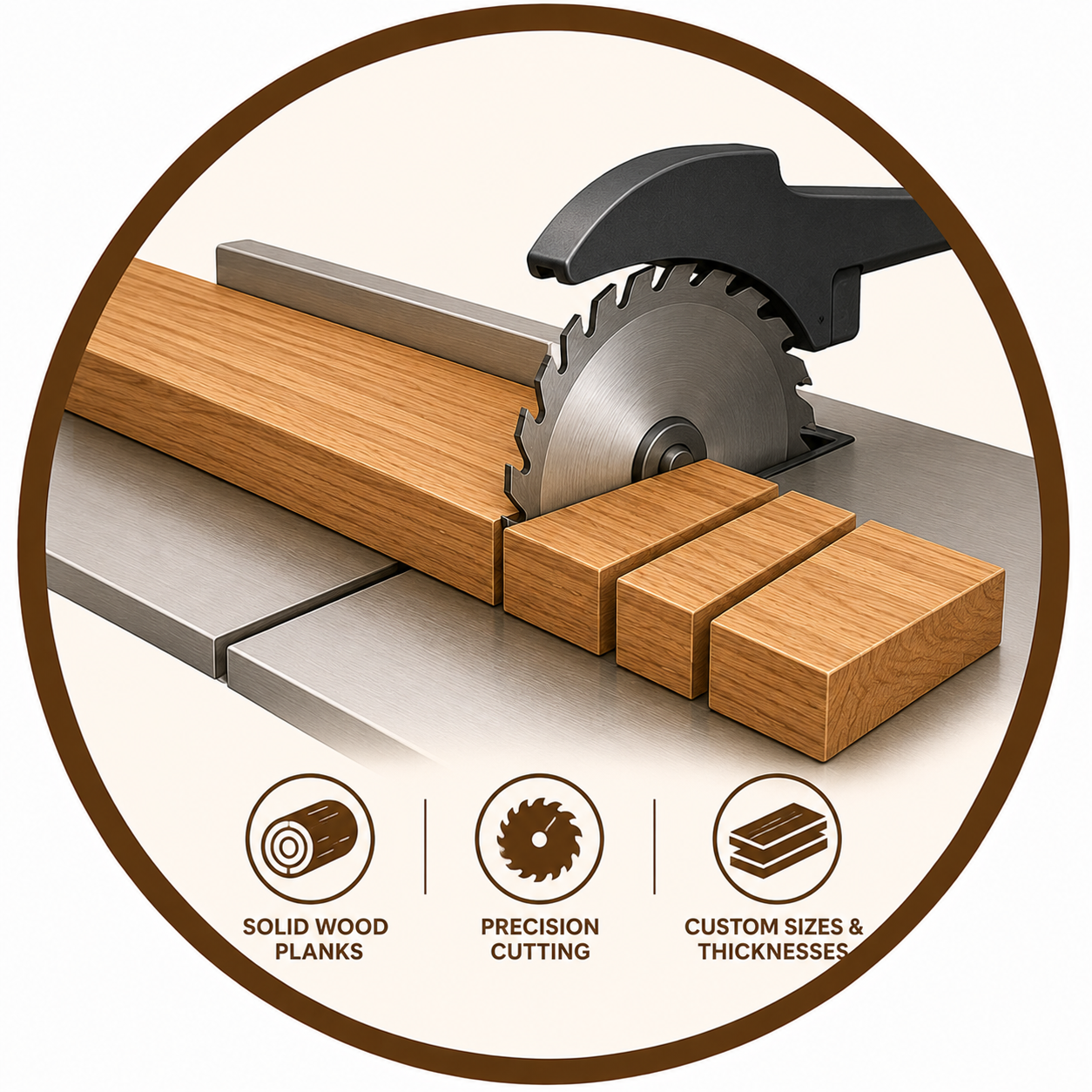 Cutting solid wood planks