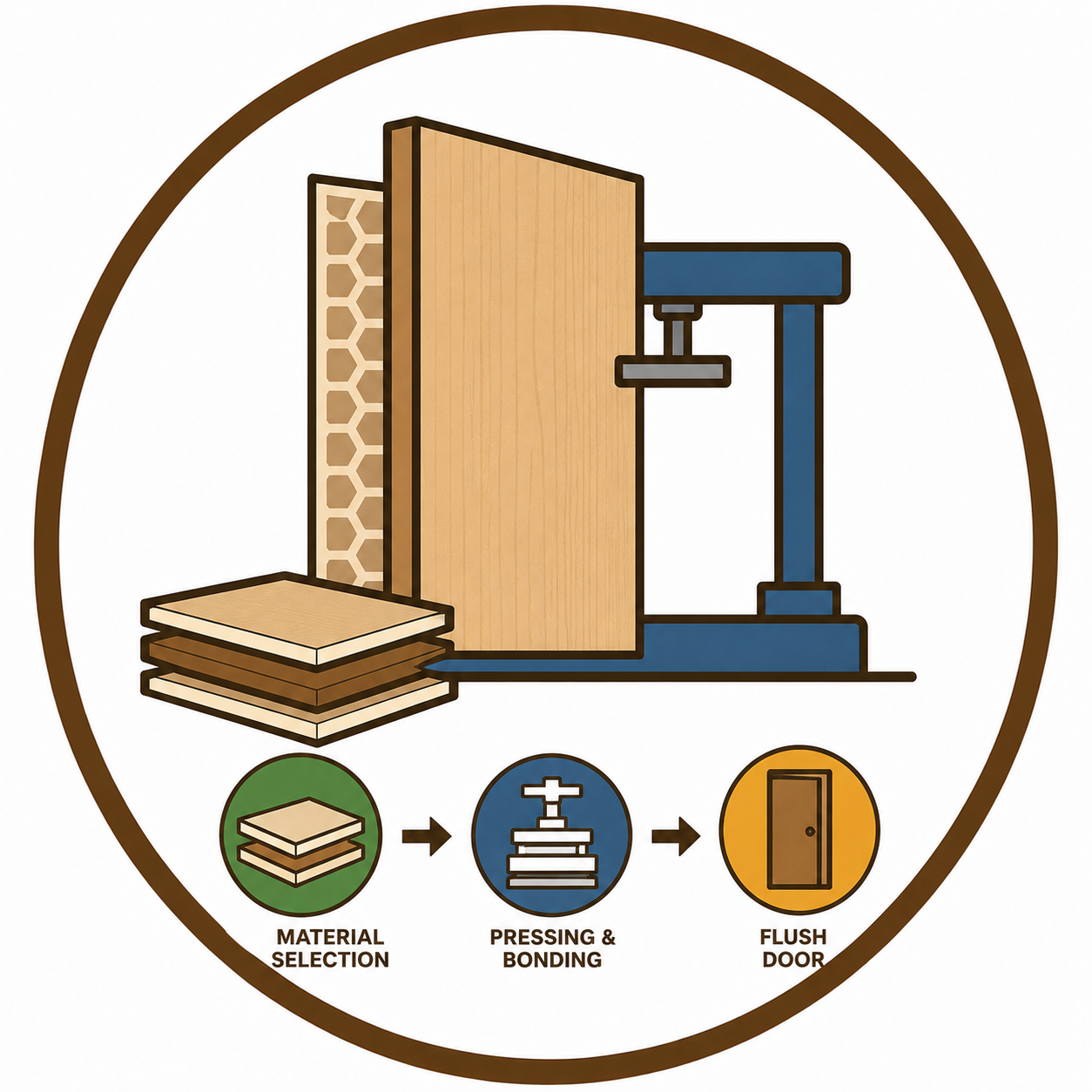 Manufacturing flush doors